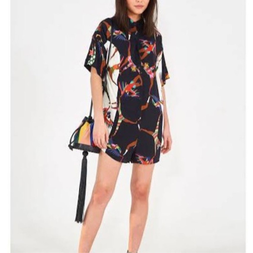 FARM Rio Black and White Graphic jumpsuit acrobatus USA xs